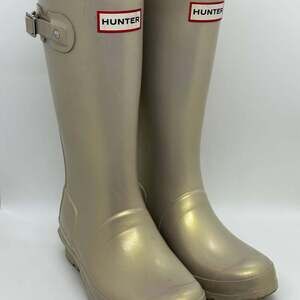 Hunter Original Kids Tall Rain Boots Shimmer Beige Gold